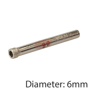 PRO 6mm Diamond Dust Core Drill Bit & Shank Tile Marble Glass Hole Saw Cutter