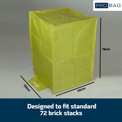 PRO Bag Brick Cover - Yellow Laminated Brick Cover - Brick Protection - Water Resistant, Frost Protected, UV Protected