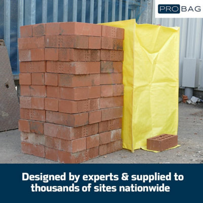 PRO Bag Brick Cover - Yellow Laminated Brick Cover - Brick Protection - Water Resistant, Frost Protected, UV Protected