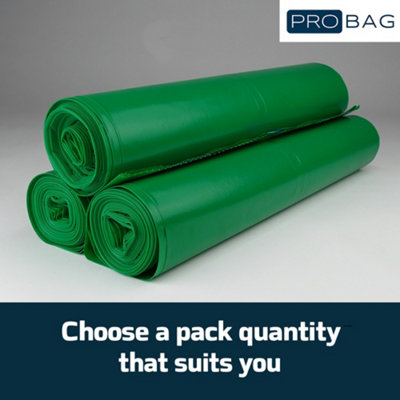PRO Bag Garden Sack - PREMIUM GRADE - Extra Strong Green Garden Sack - Rolls of Heavy Duty Tear Resistant Garden Refuse Sacks - 5
