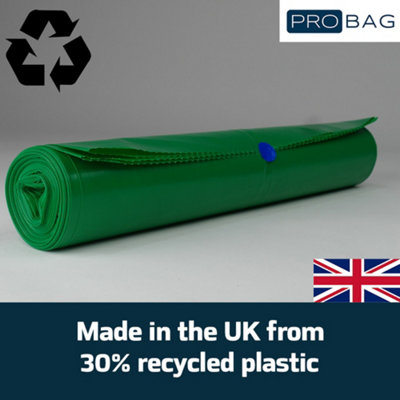 PRO Bag Garden Sack - PREMIUM GRADE - Extra Strong Green Garden Sack - Rolls of Heavy Duty Tear Resistant Garden Refuse Sacks - 6