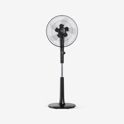 Pro Breeze 16" Pedestal Fan - Low Energy DC Motor, 3 Operating Modes & Remote Control - Black