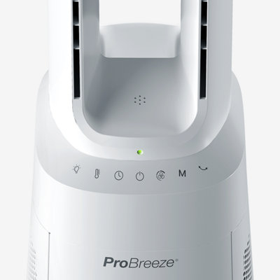 Pro Breeze 41" 2-in-1 Bladeless Tower Fan and Air Purifier - Quiet Airflow, 5 Operating Modes & 75 Degree Oscillation - White