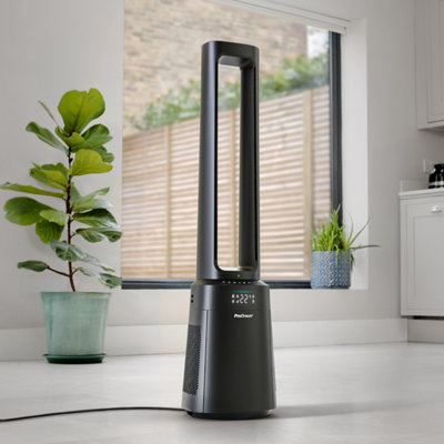 Pro Breeze OmniAir 41" 2-in-1 Bladeless Tower Fan and Air Purifier - Quiet Airflow, 5 Operating Modes & 75 Degree Oscillation