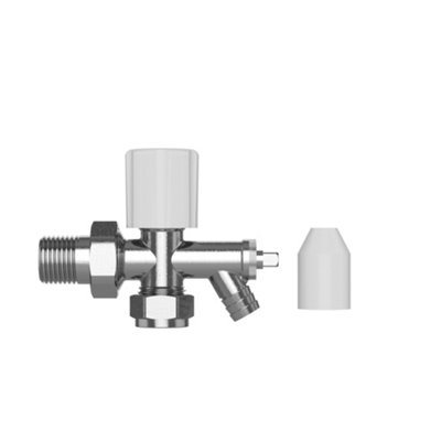 Pro Classic Angled Manual Radiator Valve with Drain-off 15mm
