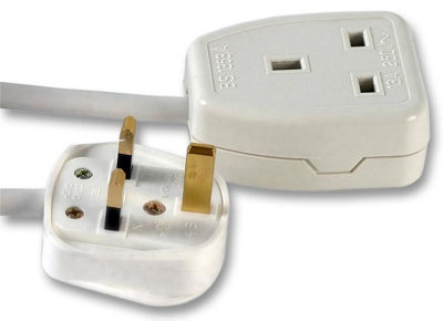 PRO ELEC - 1 Gang Extension Lead, White, 10m