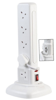 PRO ELEC - 10 Way Switched Tower Extension Lead with USB, 2m White