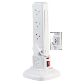 PRO ELEC - 10 Way Switched Tower Extension Lead with USB, 2m White
