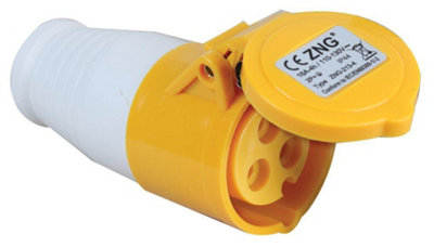 PRO ELEC - 16A, 110V, Cable Mount CEE Socket, 2P+E, Yellow, IP44