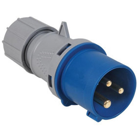 PRO ELEC - 16A, 230V, Cable Mount CEE Plug, 2P+E, Blue, IP44