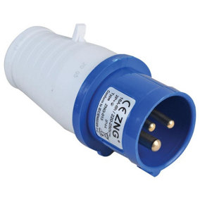 PRO ELEC - 16A, 230V, Cable Mount CEE Plug, 2P+E, Blue, IP44