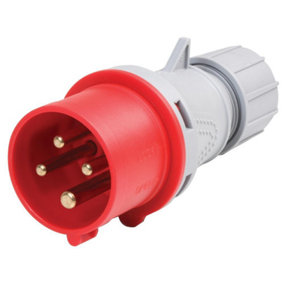 PRO ELEC - 16A, 400V, Cable Mount CEE Plug, 3P+E, Red, IP44