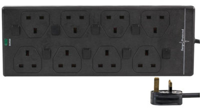 Pro Elec 2818 ns(1 n) 10 m Blk 10 m 8 Way Individually Switched Surge ...