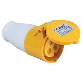 PRO ELEC - 32A, 110V, Cable Mount CEE Socket, 2P+E, Yellow, IP44