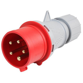 PRO ELEC - 32A, 400V, Cable Mount CEE Plug, 3P+N+E, Red, IP44