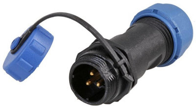 PRO ELEC - Circular Threaded Connector Inline Plug, 3-Pole, 5-8mm, IP68