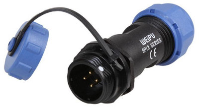 PRO ELEC - Circular Threaded Connector Inline Plug, 4-Pole, 5-8mm, IP68