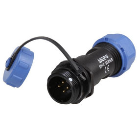 PRO ELEC - Circular Threaded Connector Inline Plug, 4-Pole, 5-8mm, IP68