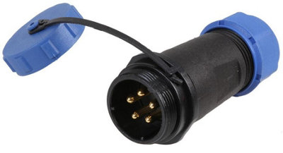 PRO ELEC - Circular Threaded Connector Inline Plug, 5-Pole, 7-12mm, IP68
