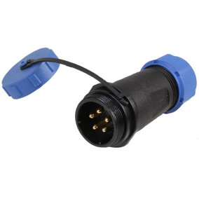 PRO ELEC - Circular Threaded Connector Inline Plug, 5-Pole, 7-12mm, IP68
