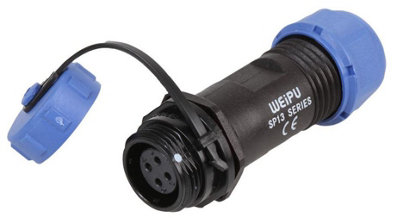 PRO ELEC - Circular Threaded Connector Inline Socket, 4-Pole, 5-8mm, IP68