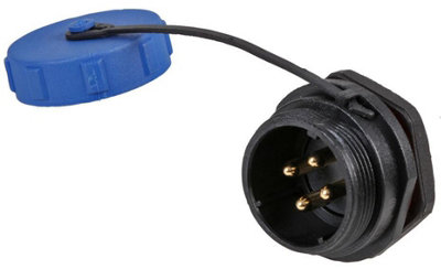 PRO ELEC - Circular Threaded Panel Mount Connector Plug, 4-Pole, IP68