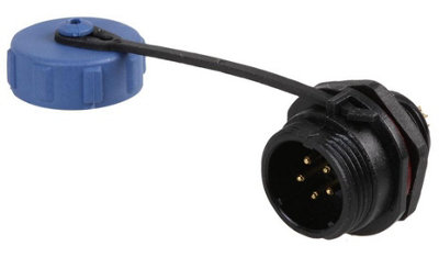 PRO ELEC - Circular Threaded Panel Mount Connector Plug, 5-Pole, IP68