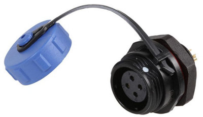 PRO ELEC - Circular Threaded Panel Mount Connector Socket, 4-Pole, IP68