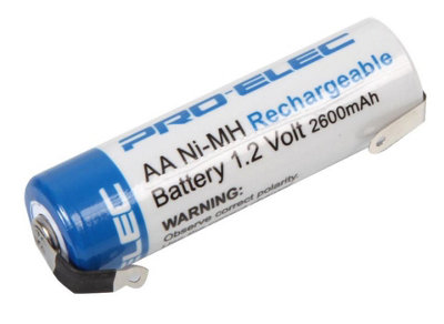 PRO ELEC - Industrial NiMH Rechargeable AA Battery, 2600mAh Tagged