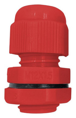 PRO ELEC - Nylon Cable Gland, M16, 4-8mm Cable Range, Red, IP68