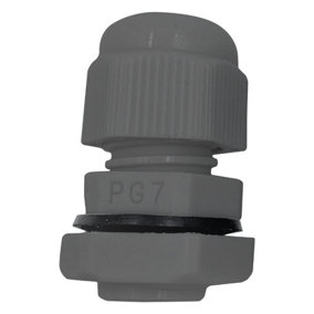 PRO ELEC - Nylon Cable Gland, PG11, 5-10mm Cable Range, Grey, IP68
