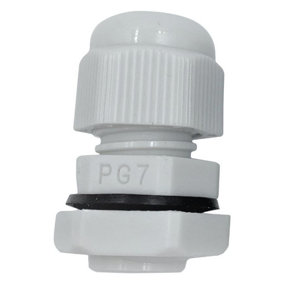 PRO ELEC - Nylon Cable Gland, PG11, 5-10mm Cable Range, White, IP68