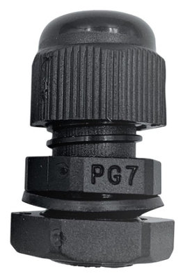 PRO ELEC - Nylon Cable Gland, PG7, 3-6.5mm Cable Range, Black, IP68