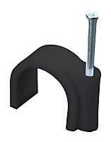 PRO ELEC - Round Cable Clips, 4mm, Black, Pack of 100
