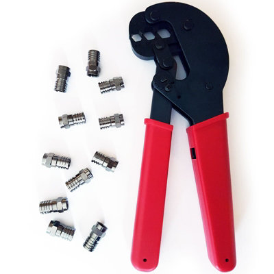 PRO F Type Hex Crimp Tool RG6 Male F Connectors Aerial Coax Crimper CT100 Sky