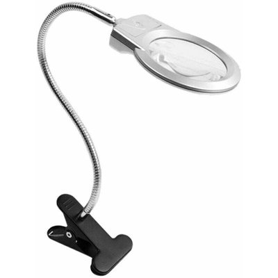Pro Flexible Hands Free Glass Desk Lamp Illuminated Magnifying Glass ...