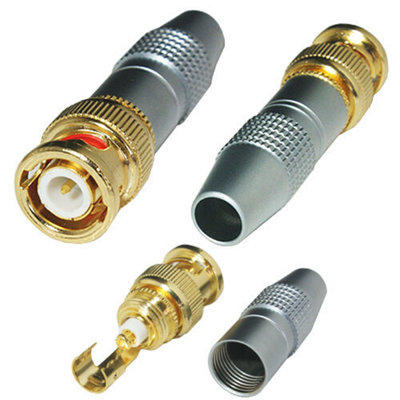 PRO GOLD BNC Male Solder Connector RF Coaxial Cable CCTV DVR Video Antenna Plug