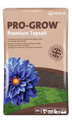 Pro-Grow Premium Topsoil 60 x 20L Bags - 1200L: Peat-free sandy loam topsoil - raised beds, plants, lawn preparation & landscaping