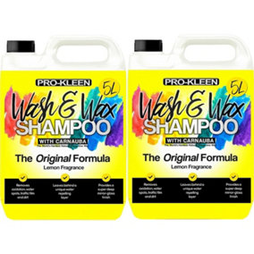 Pro-Kleen 10 Litres Carnauba Wash and Wax Shampoo (Yellow - Lemon Fragrance)