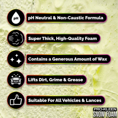 Pro-Kleen 10L Banana Milkshake YELLOW Snow Foam with Wax Super Thick & Non-Caustic Foam