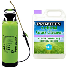 Pro-Kleen 10L Pump Sprayer with Pro-Kleen Artificial Grass Cleaner 5L Lavender Fragrance