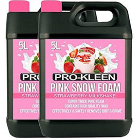 Pro-Kleen 10L Strawberry Milkshake PINK Snow Foam with Wax Super Thick & Non-Caustic Foam