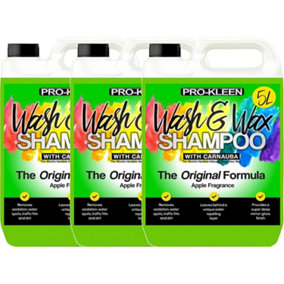 Pro-Kleen 15 Litres Carnauba Wash and Wax Shampoo (Apple Fragrance)