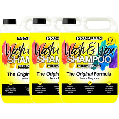 Pro-Kleen 15 Litres Carnauba Wash and Wax Shampoo (Yellow - Lemon Fragrance)