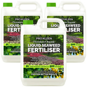 Pro-Kleen 15L Liquid Seaweed Fertiliser - Ascophyllum Seaweed Extract for Grass, Vegetables, Fruit, Flowers, Shrubs, Lawns & Trees