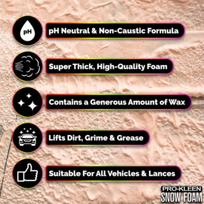 Pro-Kleen 15L Mango Smoothie pH Neutral Snow Foam with Wax Super Thick & Non-Caustic Foam
