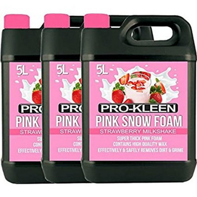 Pro-Kleen 15L Strawberry Milkshake PINK Snow Foam with Wax Super Thick & Non-Caustic Foam