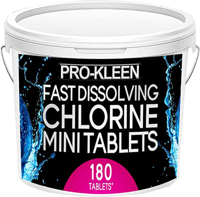 Pro-Kleen 2.7g Stabilised Fast Dissolving Mini Chlorine Tablets - Sanitises and Disinfects Hot Tubs, Spas and Small Pools