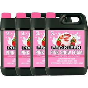 Pro-Kleen 20L Strawberry Milkshake PINK Snow Foam with Wax Super Thick & Non-Caustic Foam