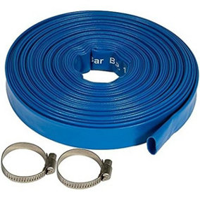 Pro-Kleen 25M PVC Heavy Duty Layflat Submersible Pump Hose For Flood Water, Hot Tubs, Ponds